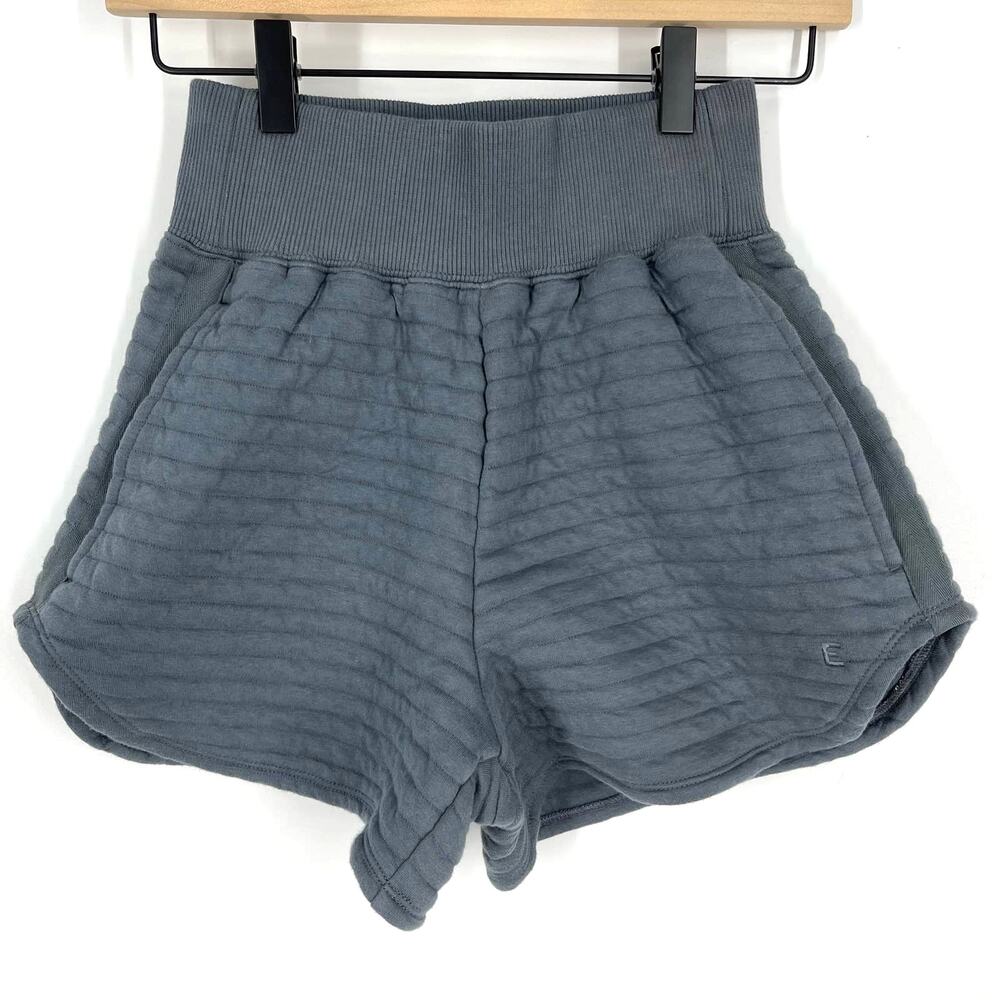 Everlane Organic Cotton Quilted Shorts Blue Gray‎ Size XXS NWOT